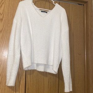 White Shein v neck sweater